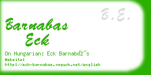 barnabas eck business card